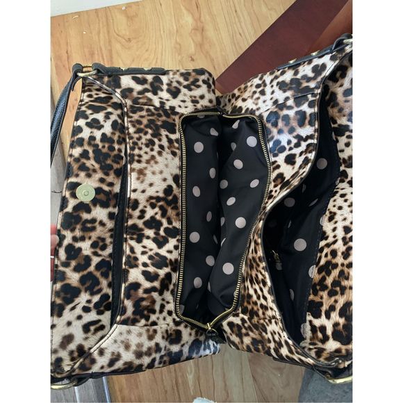 Ann Klein leopard print shoulder tote purse - Picture 3 of 5